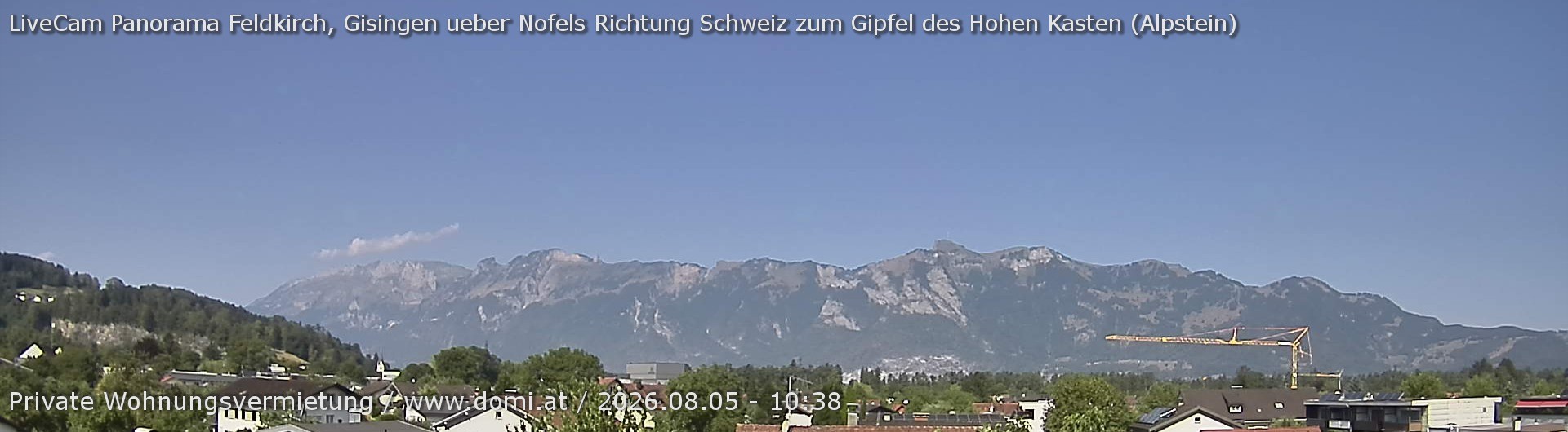 Archiv Foto Webcam Ausblick über Gisingen auf Hohen Kasten
