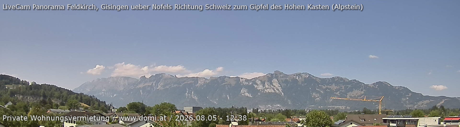 Archiv Foto Webcam Ausblick über Gisingen auf Hohen Kasten