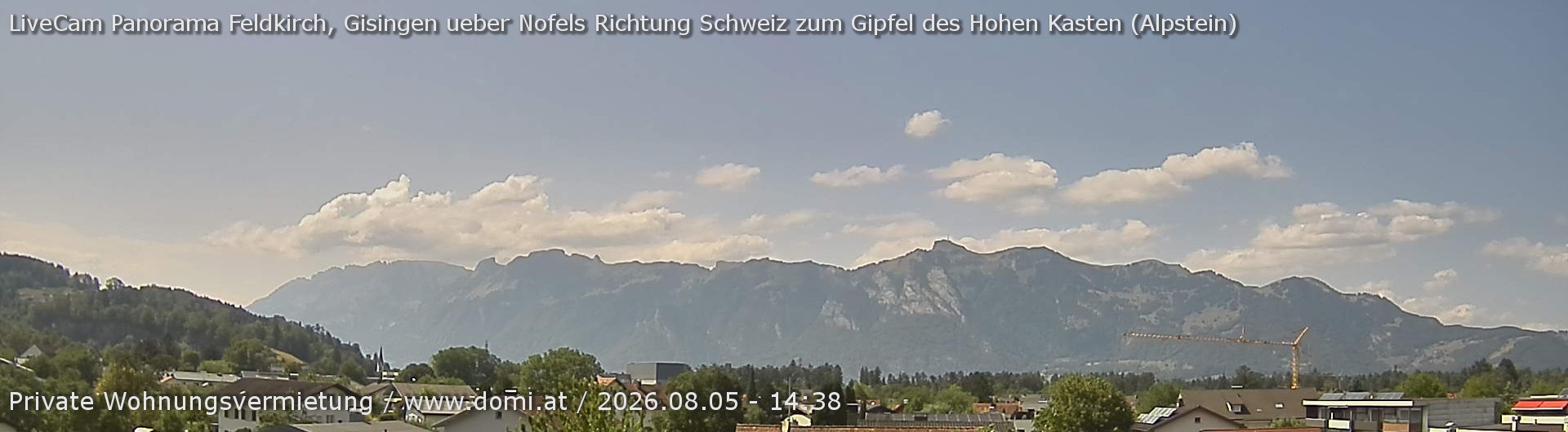 Archiv Foto Webcam Ausblick über Gisingen auf Hohen Kasten