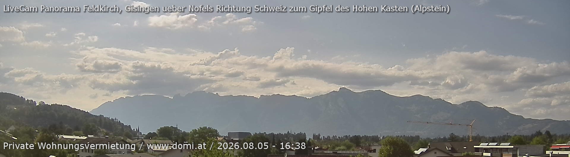 Archiv Foto Webcam Ausblick über Gisingen auf Hohen Kasten