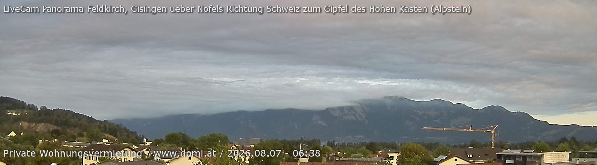 Archived image Webcam View over Gisingen to Hoher Kasten