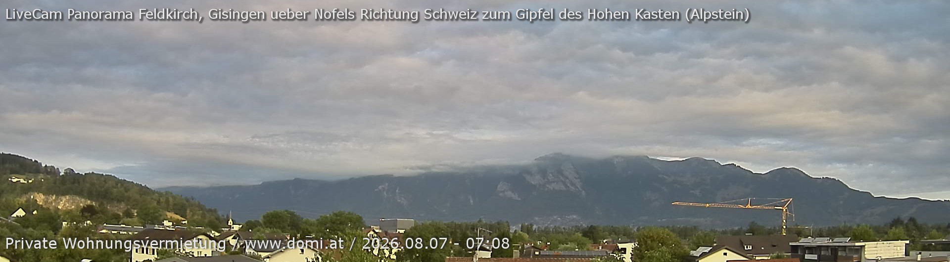 Archived image Webcam View over Gisingen to Hoher Kasten