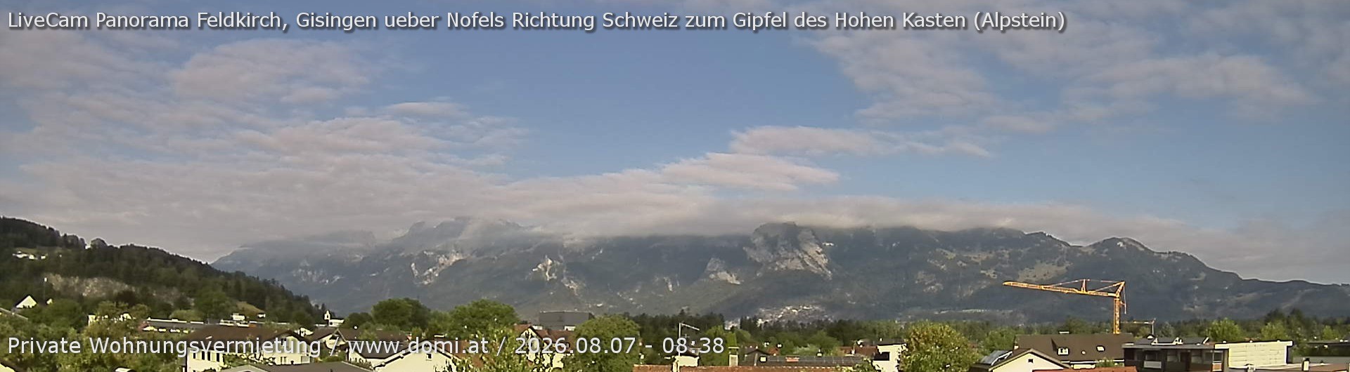 Archived image Webcam View over Gisingen to Hoher Kasten