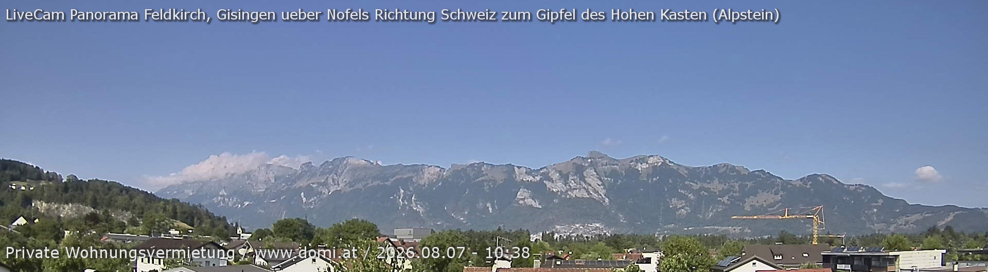 Archived image Webcam View over Gisingen to Hoher Kasten