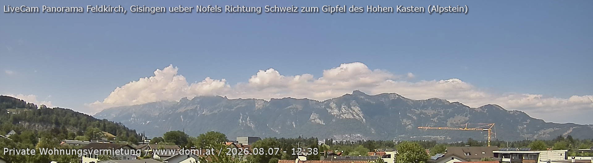 Archived image Webcam View over Gisingen to Hoher Kasten