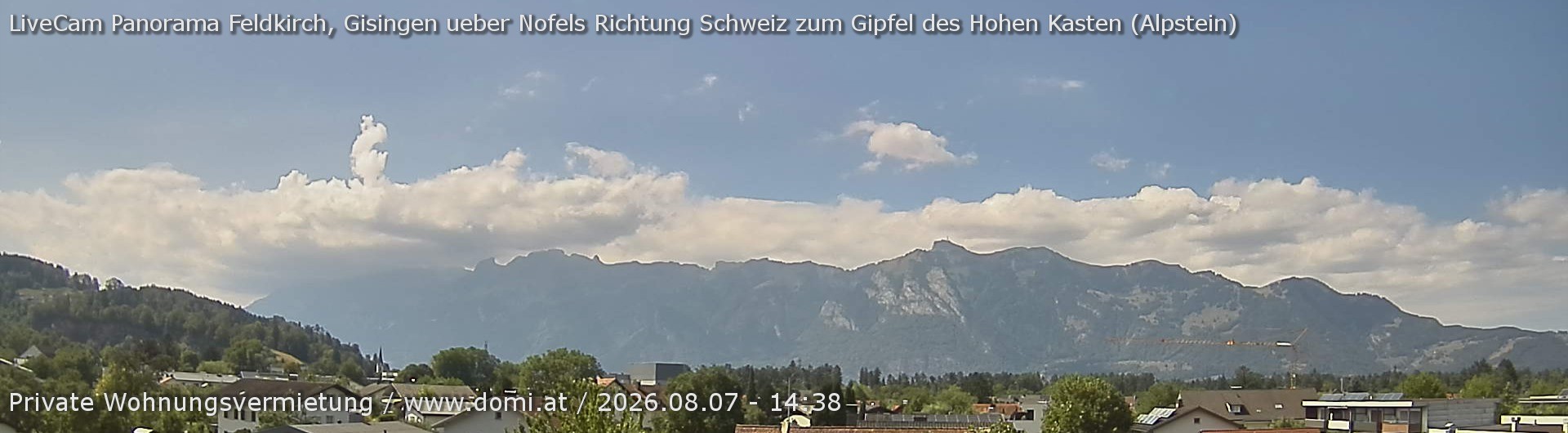 Archived image Webcam View over Gisingen to Hoher Kasten