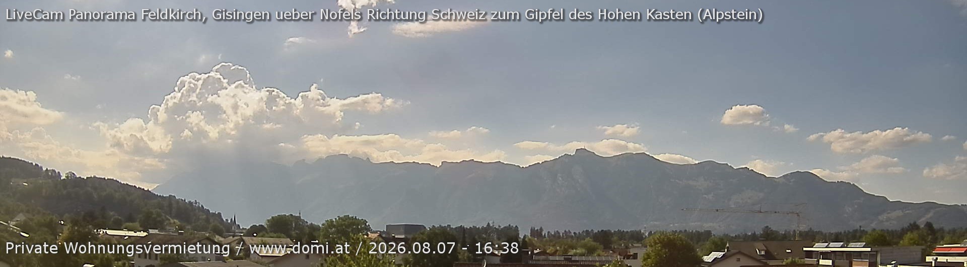 Archived image Webcam View over Gisingen to Hoher Kasten