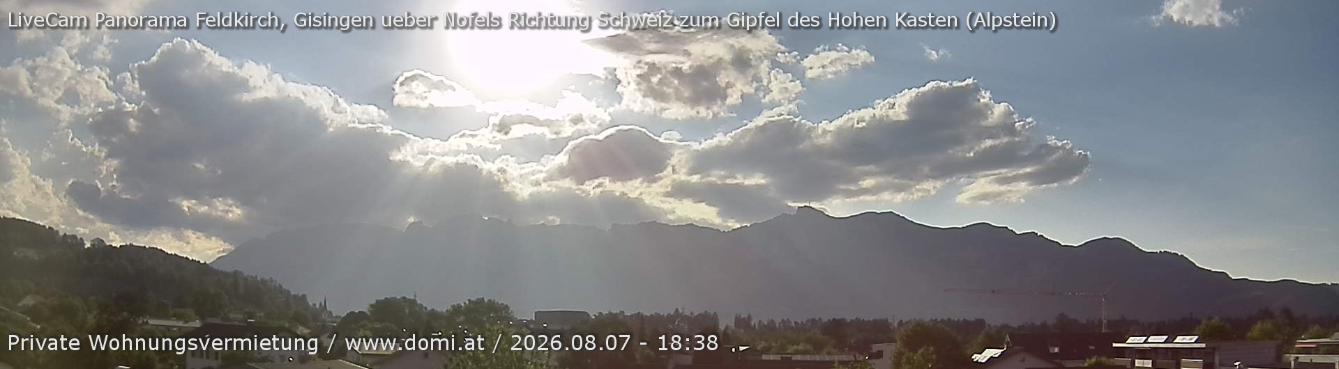 Archived image Webcam View over Gisingen to Hoher Kasten
