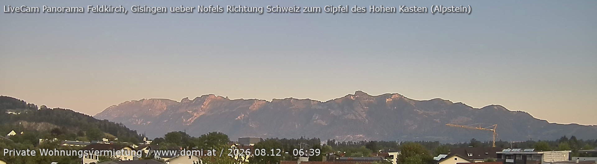 Archiv Foto Webcam Ausblick über Gisingen auf Hohen Kasten