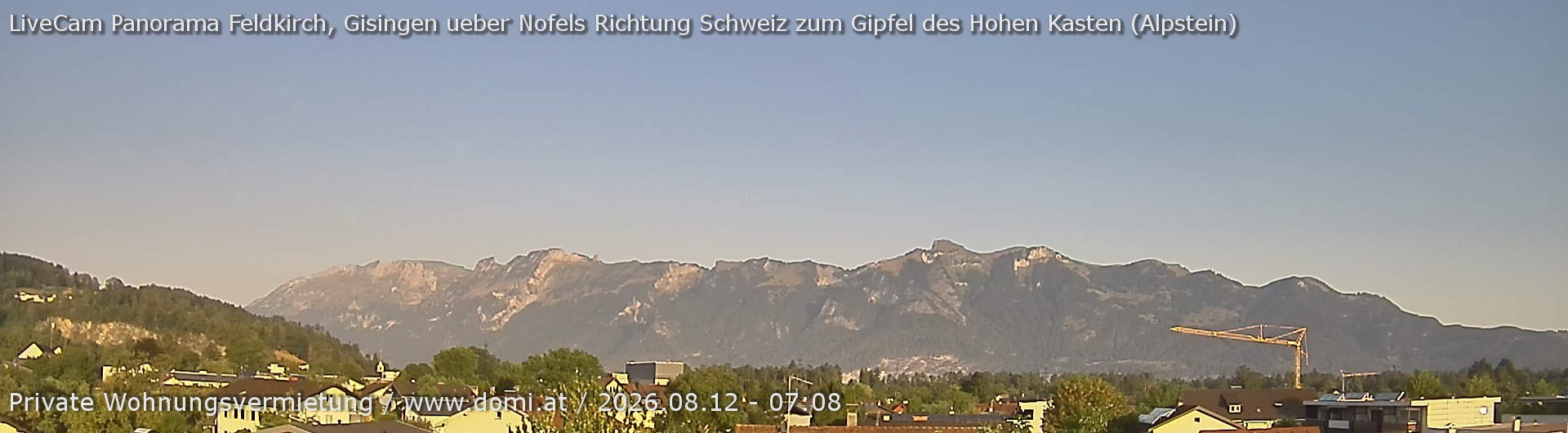Archiv Foto Webcam Ausblick über Gisingen auf Hohen Kasten