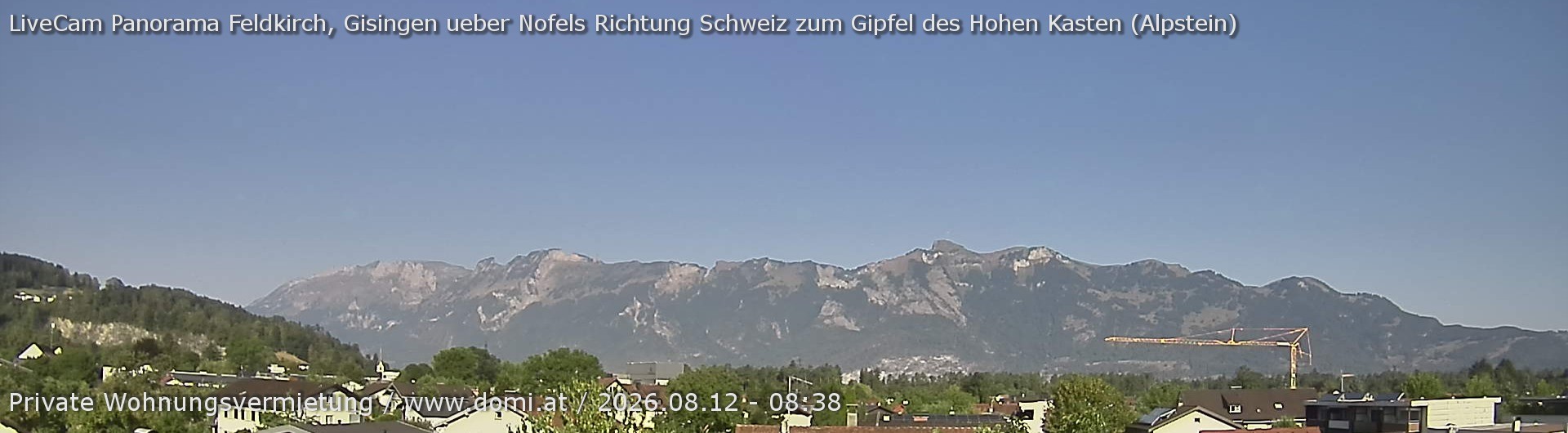 Archiv Foto Webcam Ausblick über Gisingen auf Hohen Kasten