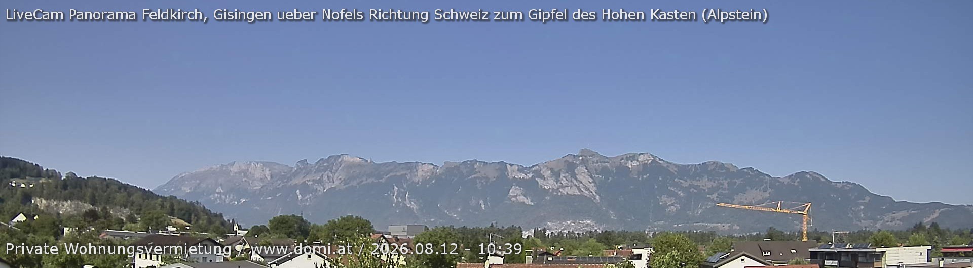 Archiv Foto Webcam Ausblick über Gisingen auf Hohen Kasten
