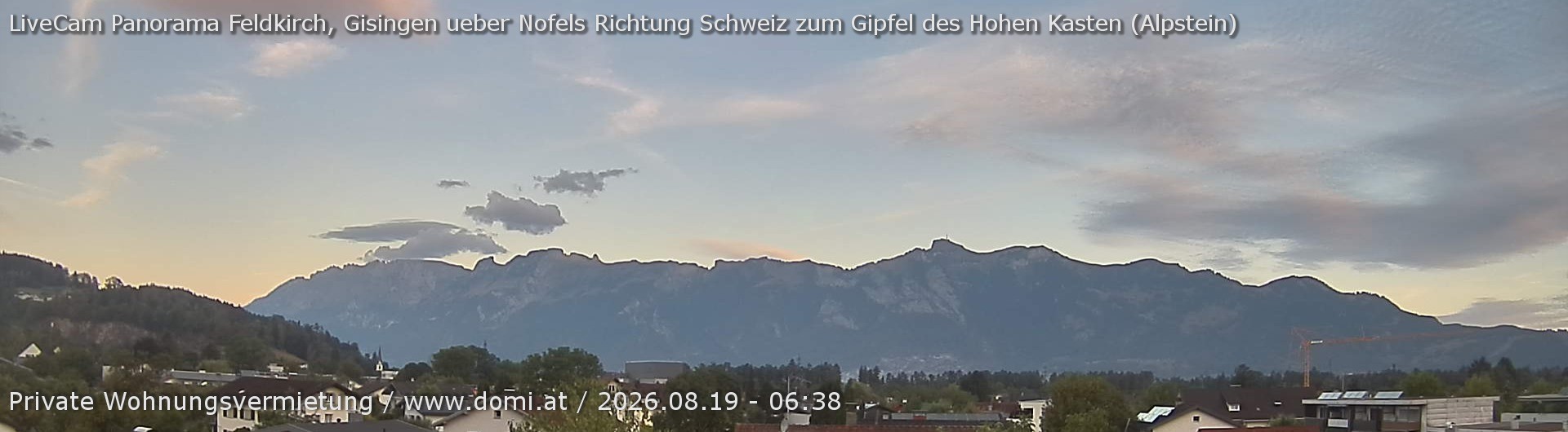 Archiv Foto Webcam Ausblick über Gisingen auf Hohen Kasten