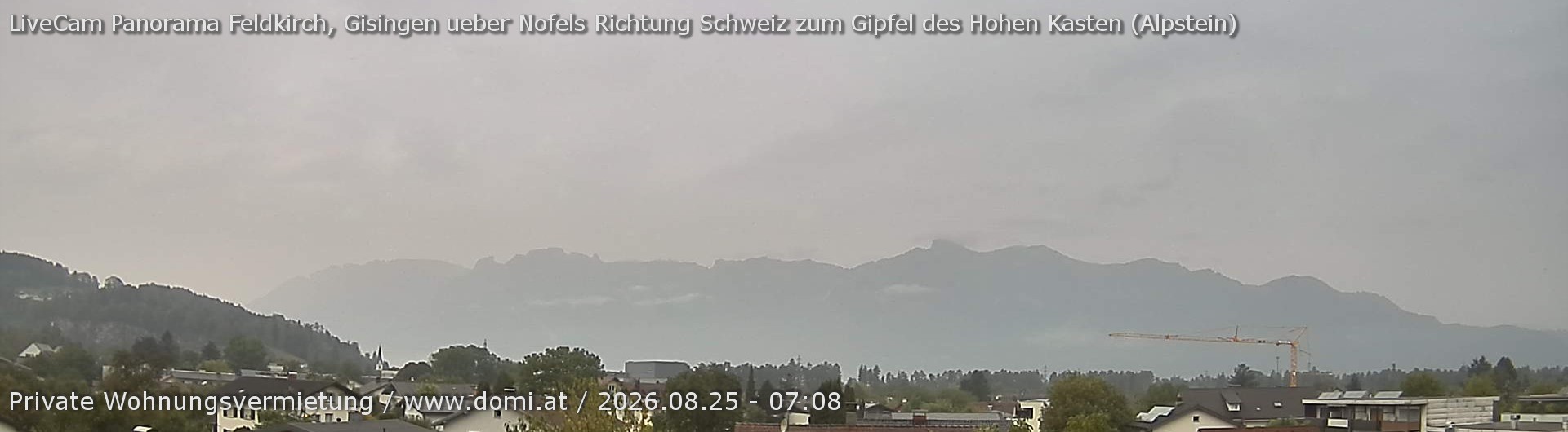Archiv Foto Webcam Ausblick über Gisingen auf Hohen Kasten
