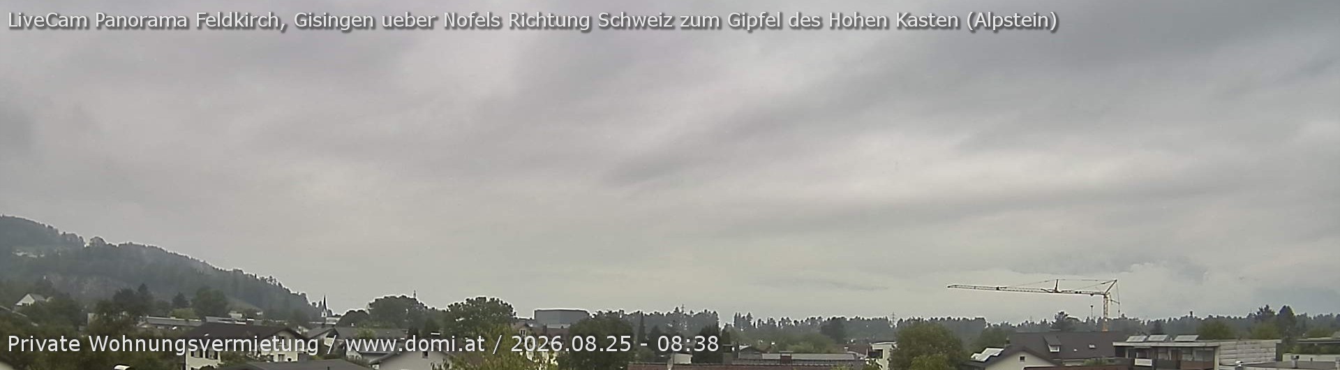 Archiv Foto Webcam Ausblick über Gisingen auf Hohen Kasten