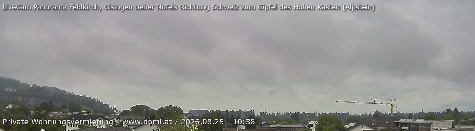 Archiv Foto Webcam Ausblick über Gisingen auf Hohen Kasten