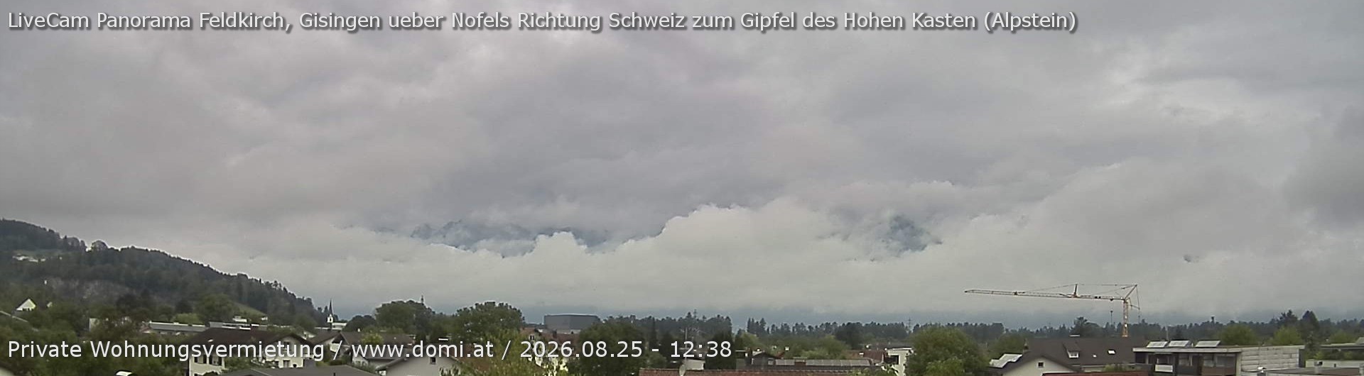 Archiv Foto Webcam Ausblick über Gisingen auf Hohen Kasten