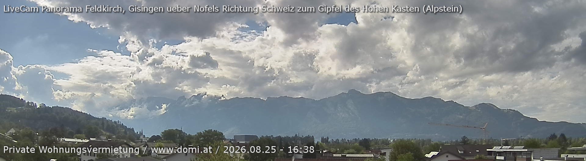 Archiv Foto Webcam Ausblick über Gisingen auf Hohen Kasten
