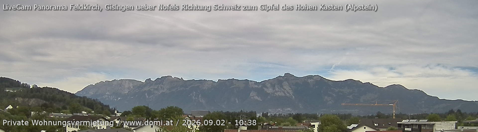 Archiv Foto Webcam Ausblick über Gisingen auf Hohen Kasten