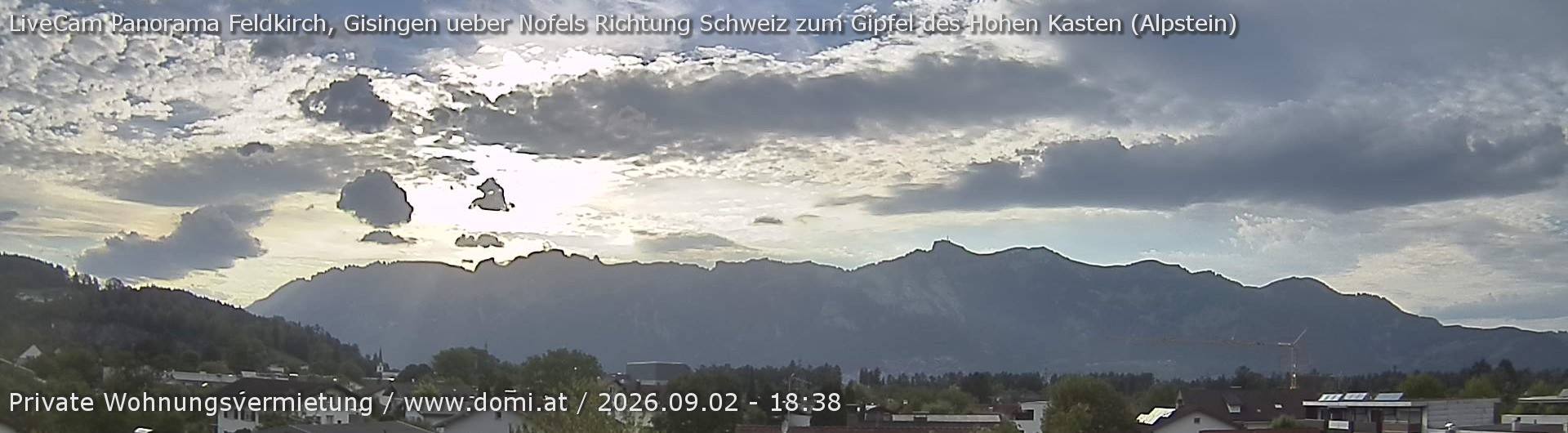 Archiv Foto Webcam Ausblick über Gisingen auf Hohen Kasten
