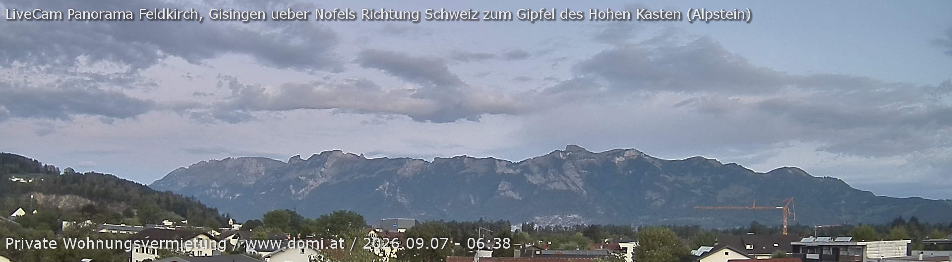 Archived image Webcam View over Gisingen to Hoher Kasten