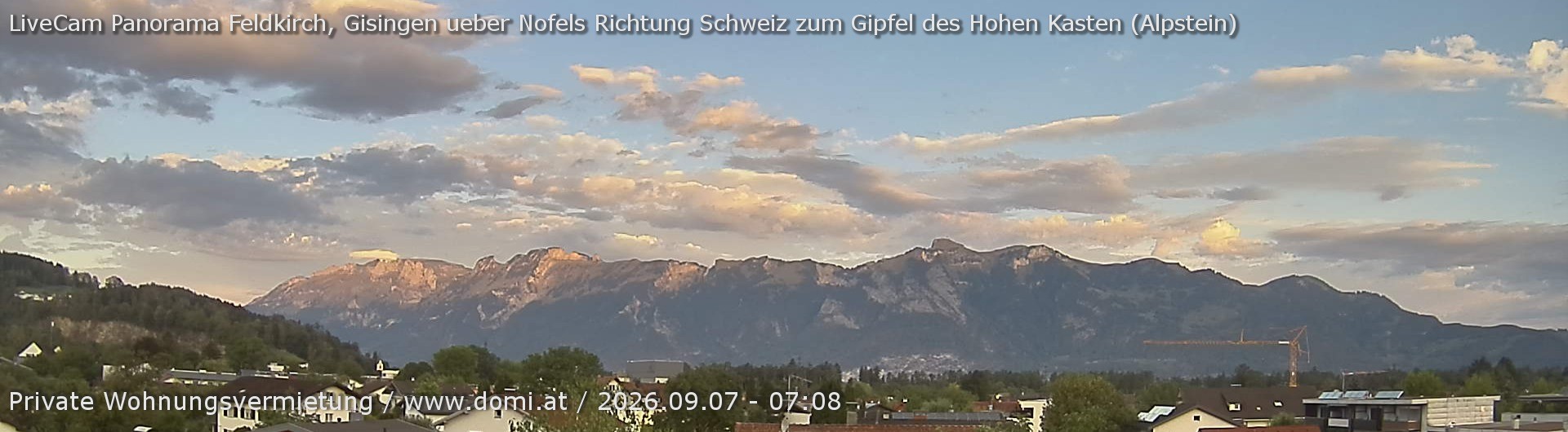 Archived image Webcam View over Gisingen to Hoher Kasten
