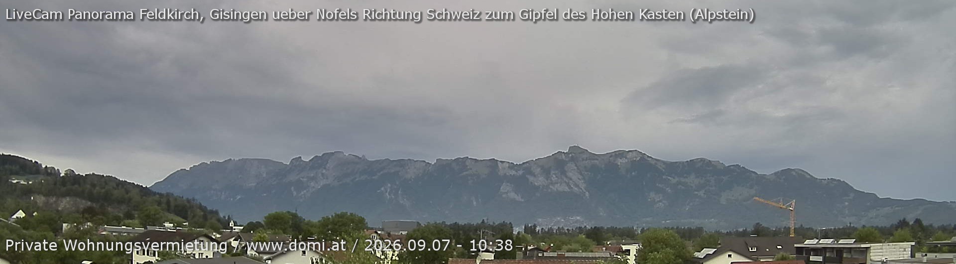 Archived image Webcam View over Gisingen to Hoher Kasten