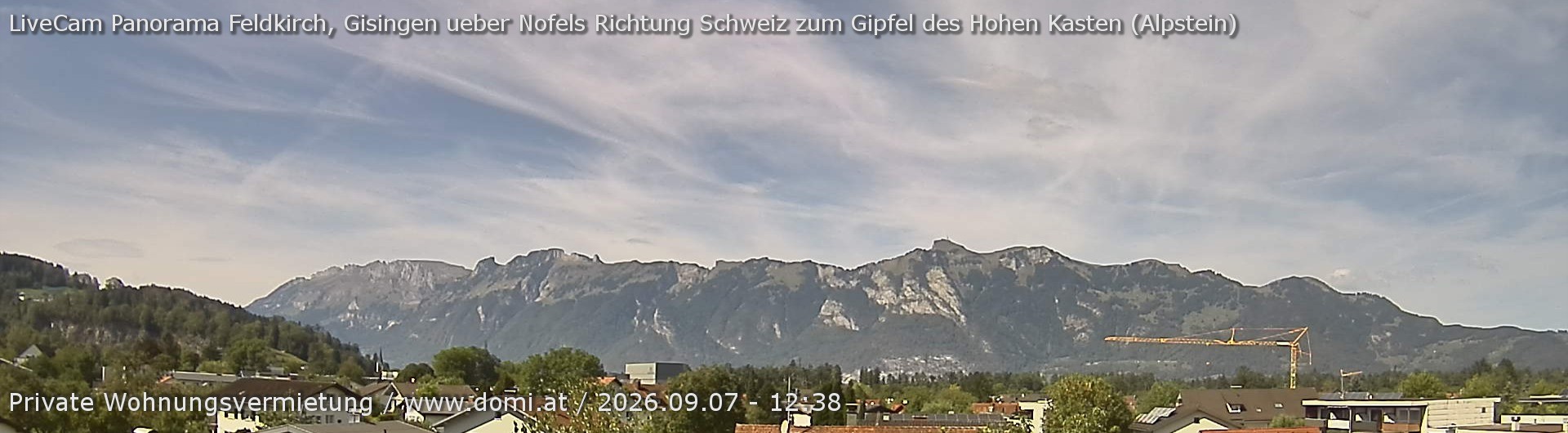 Archived image Webcam View over Gisingen to Hoher Kasten