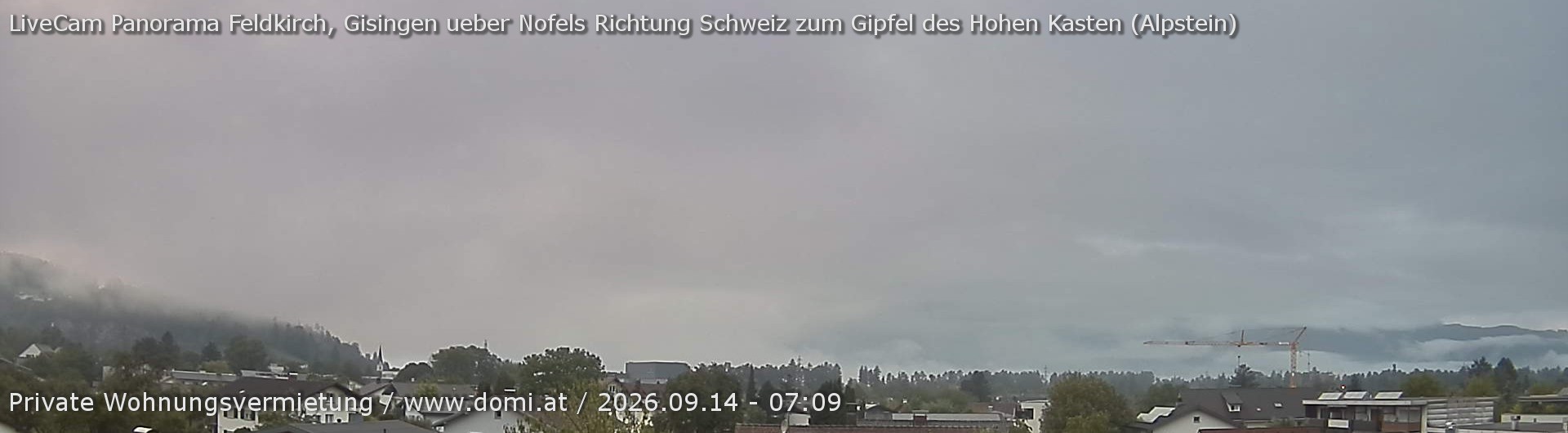 Archiv Foto Webcam Ausblick über Gisingen auf Hohen Kasten