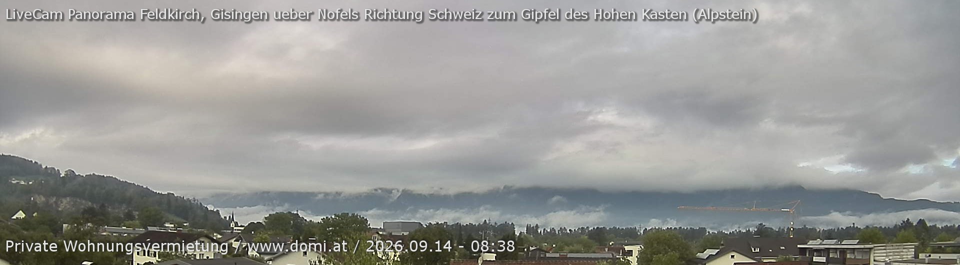 Archiv Foto Webcam Ausblick über Gisingen auf Hohen Kasten