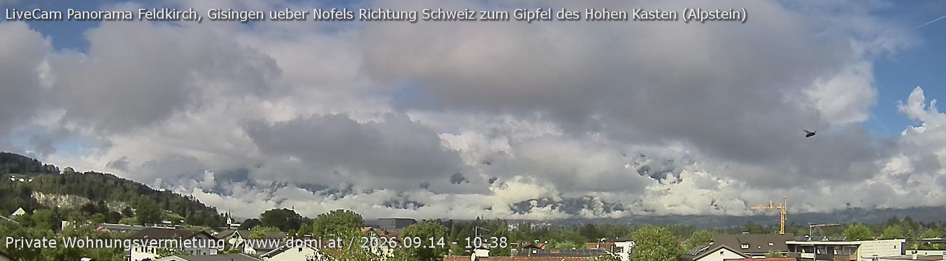 Archiv Foto Webcam Ausblick über Gisingen auf Hohen Kasten