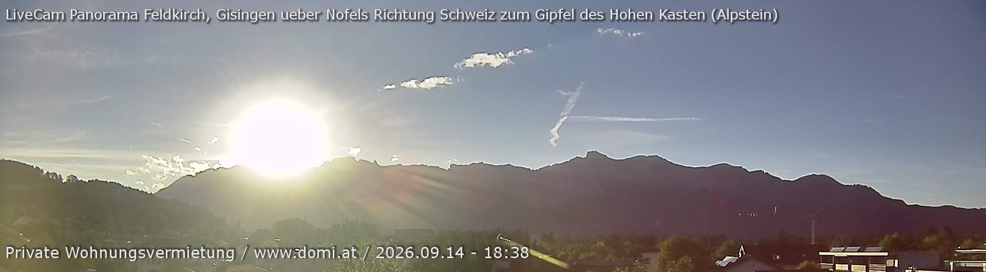 Archiv Foto Webcam Ausblick über Gisingen auf Hohen Kasten