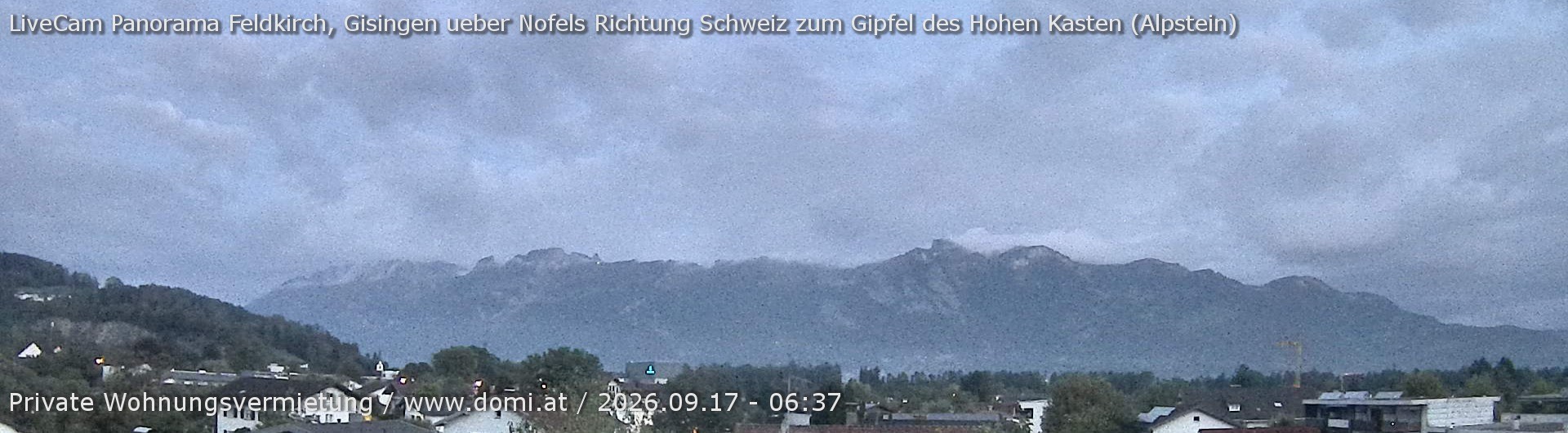 Archiv Foto Webcam Ausblick über Gisingen auf Hohen Kasten