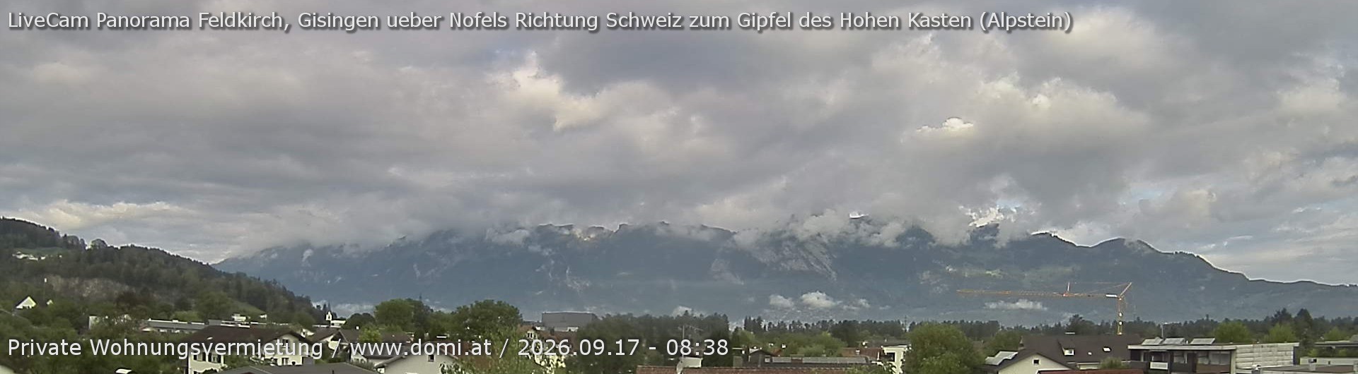 Archiv Foto Webcam Ausblick über Gisingen auf Hohen Kasten