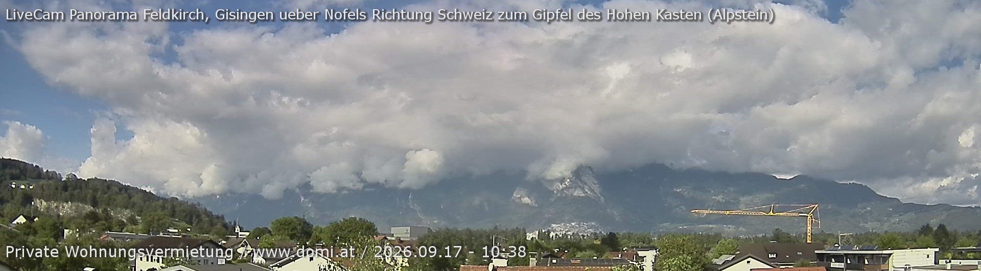 Archiv Foto Webcam Ausblick über Gisingen auf Hohen Kasten