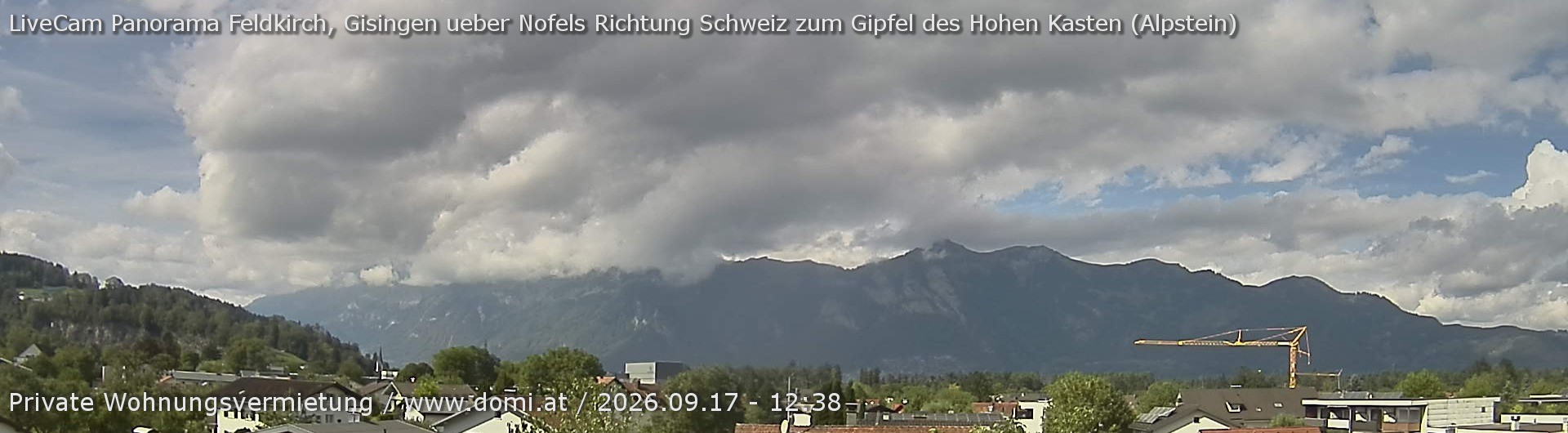 Archiv Foto Webcam Ausblick über Gisingen auf Hohen Kasten