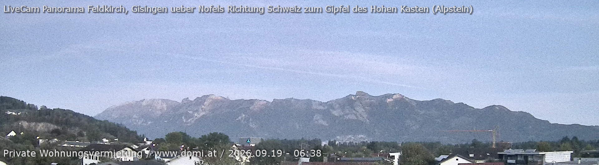 Archiv Foto Webcam Ausblick über Gisingen auf Hohen Kasten