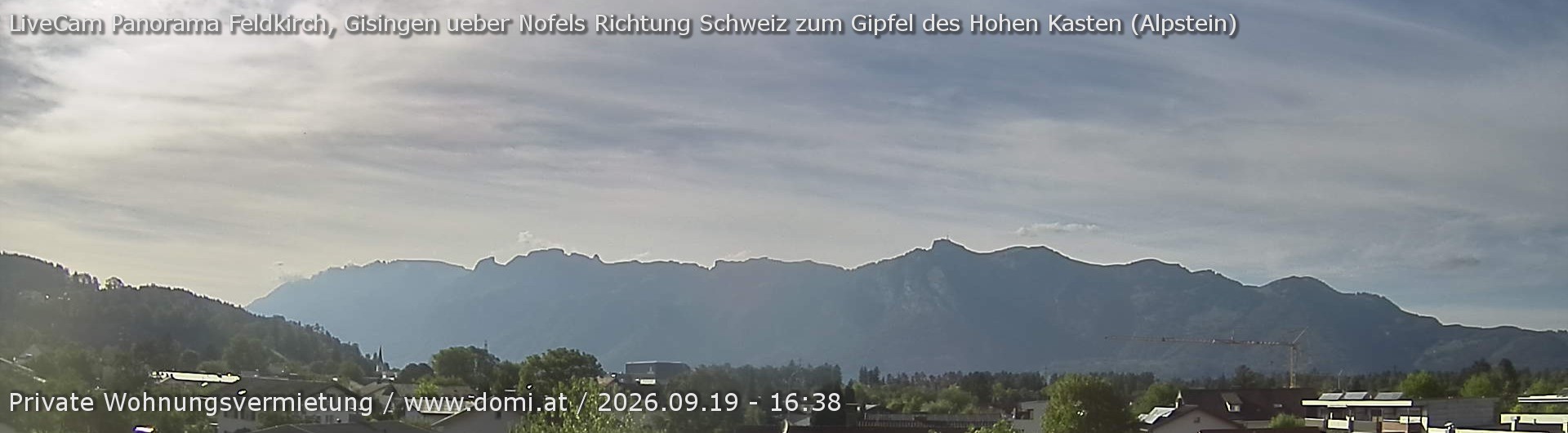 Archiv Foto Webcam Ausblick über Gisingen auf Hohen Kasten