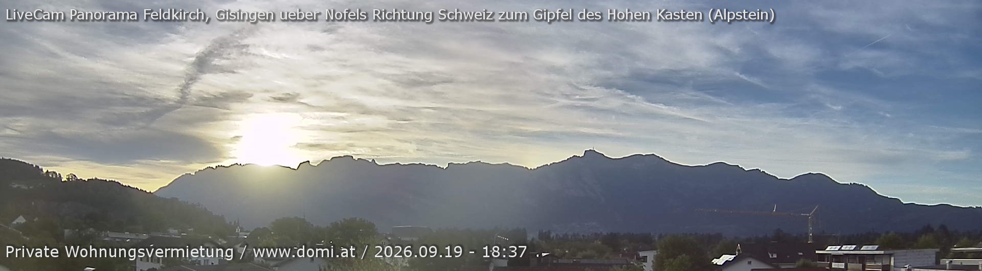 Archiv Foto Webcam Ausblick über Gisingen auf Hohen Kasten