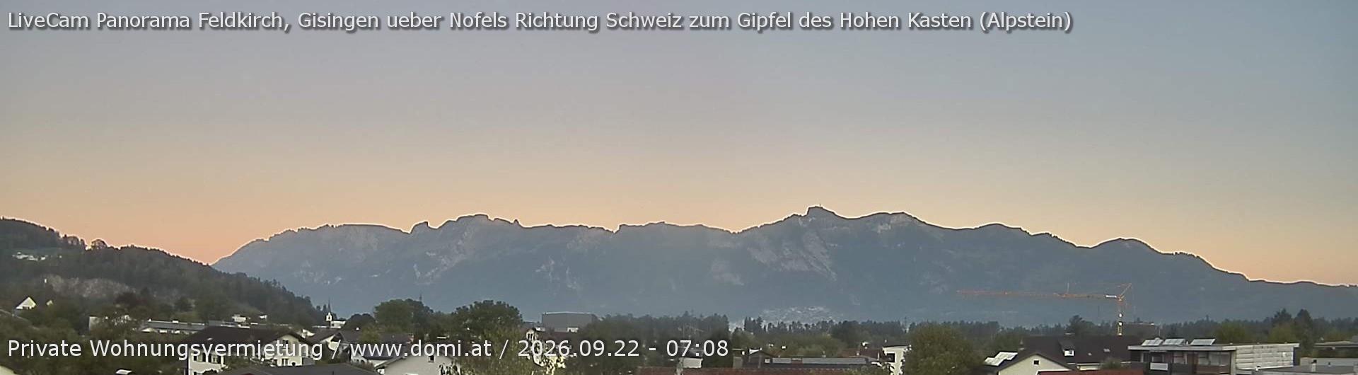 Archived image Webcam View over Gisingen to Hoher Kasten