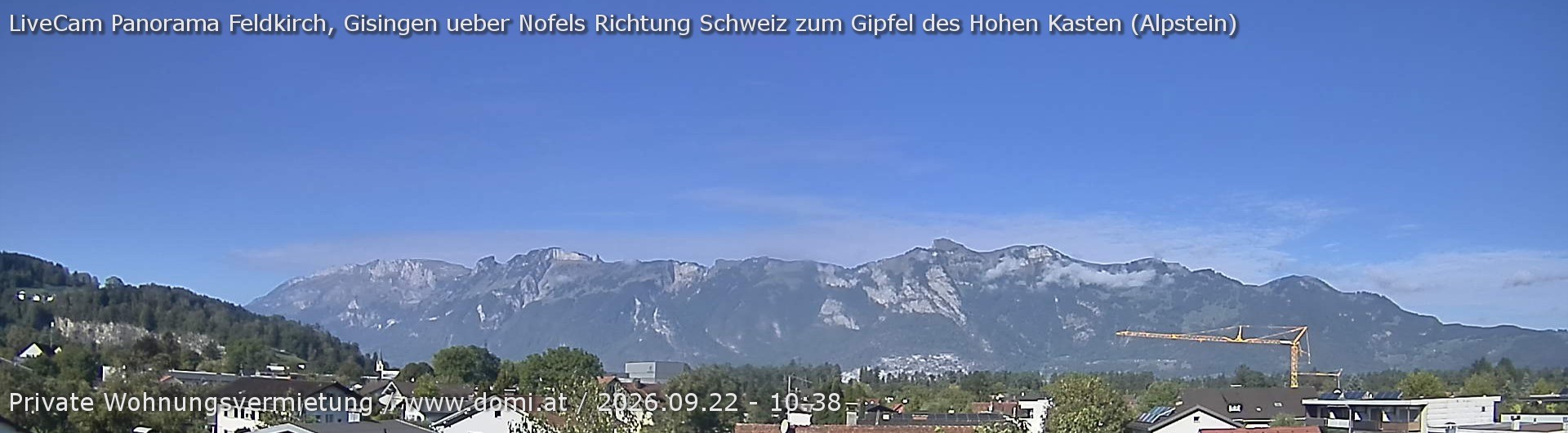 Archived image Webcam View over Gisingen to Hoher Kasten