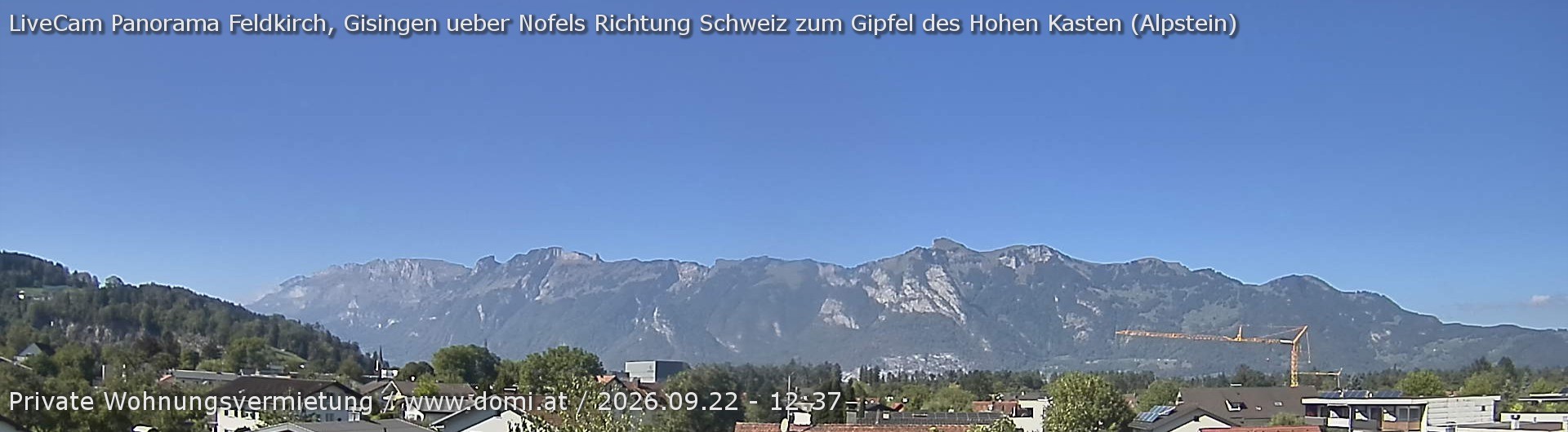 Archived image Webcam View over Gisingen to Hoher Kasten