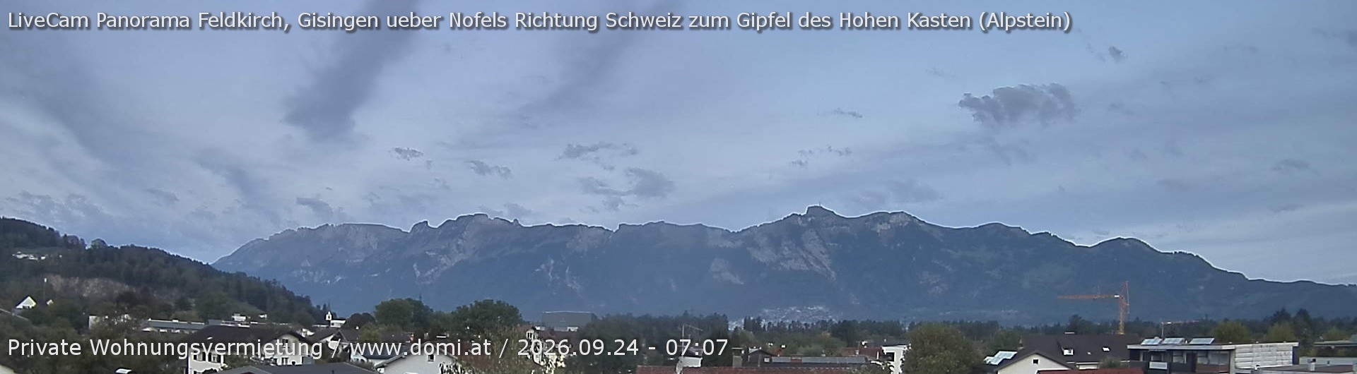 Archived image Webcam View over Gisingen to Hoher Kasten