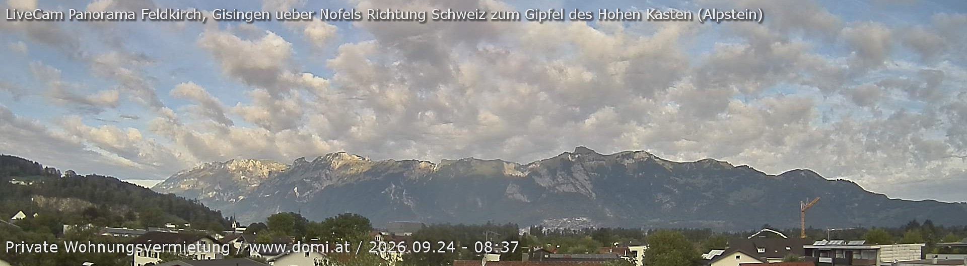 Archived image Webcam View over Gisingen to Hoher Kasten