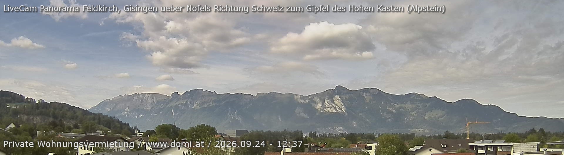 Archiv Foto Webcam Ausblick über Gisingen auf Hohen Kasten