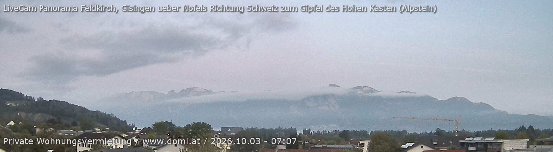 Archiv Foto Webcam Ausblick über Gisingen auf Hohen Kasten
