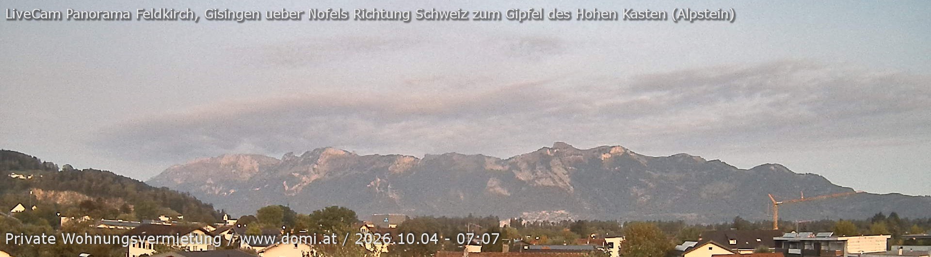 Archiv Foto Webcam Ausblick über Gisingen auf Hohen Kasten
