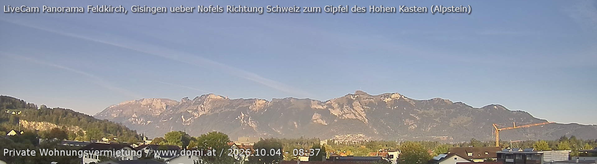 Archiv Foto Webcam Ausblick über Gisingen auf Hohen Kasten