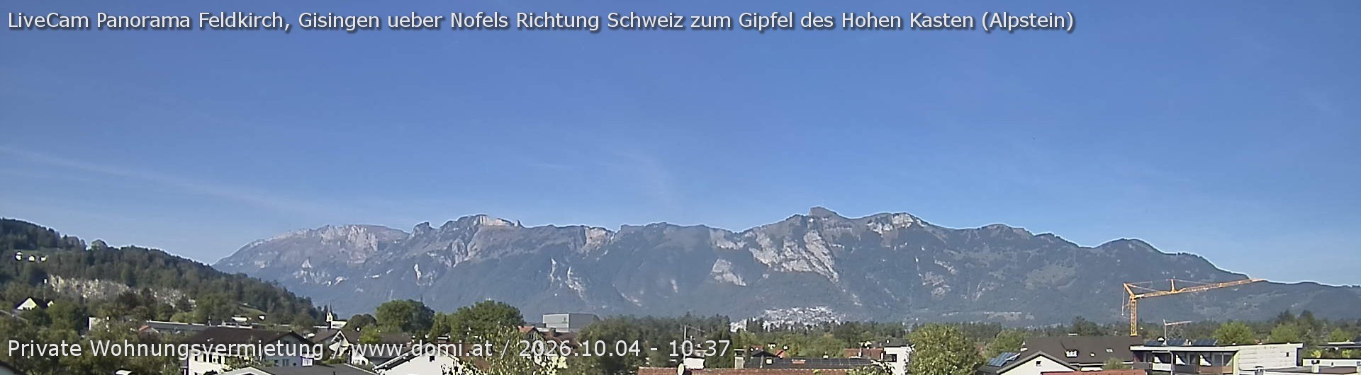 Archiv Foto Webcam Ausblick über Gisingen auf Hohen Kasten