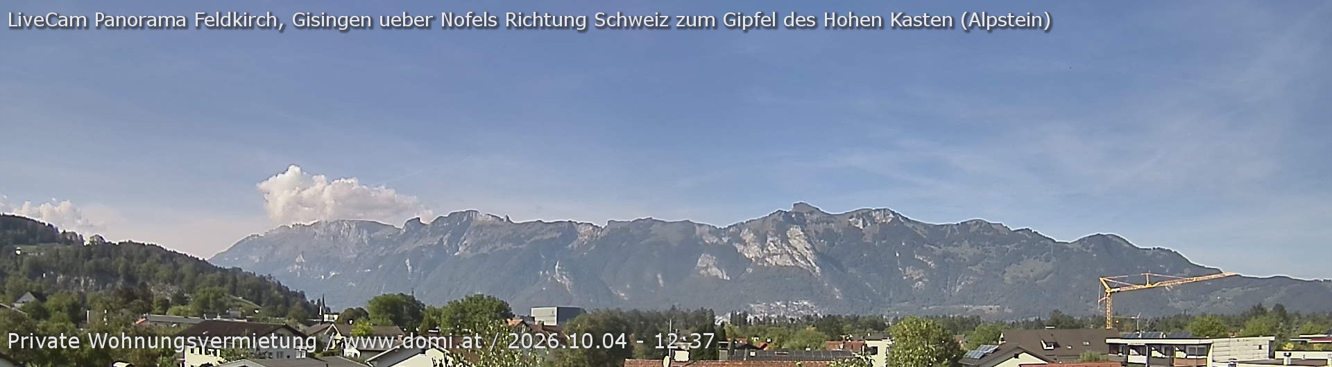 Archiv Foto Webcam Ausblick über Gisingen auf Hohen Kasten